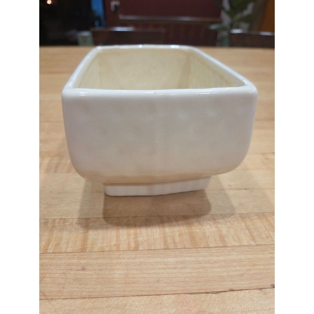 Vintage Mid Century White Ceramic Hobnail Rectangular Planter McCoy Style